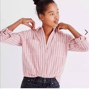 Madewell striped boyfriend flannel shirt